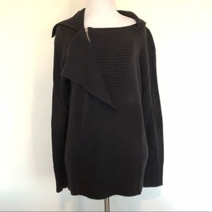 J. Crew sweater with zipper at front at asym. Neck